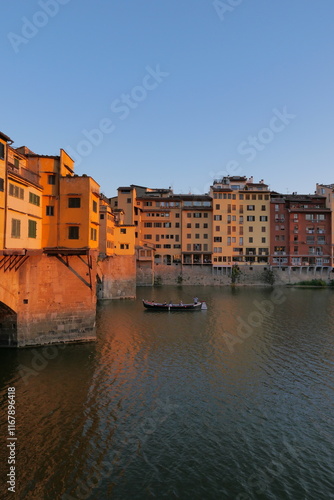 the sunset of the Arno River in Florence