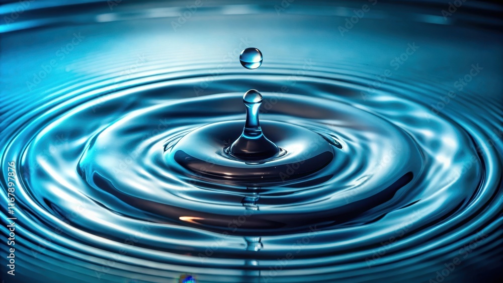 A single water droplet creates a splash and concentric ripples in a pool , water, droplet, splash, ripples, concentric, circular A single water droplet creates a splash and concentric ripples in a pool , water, droplet, splash, ripples, concentric, circular