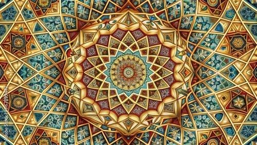 Wallpaper Mural intricate, geometric patterns on a background with interconnected shapes and lines, forming a visually appealing design , abstract design, interior design element Torontodigital.ca