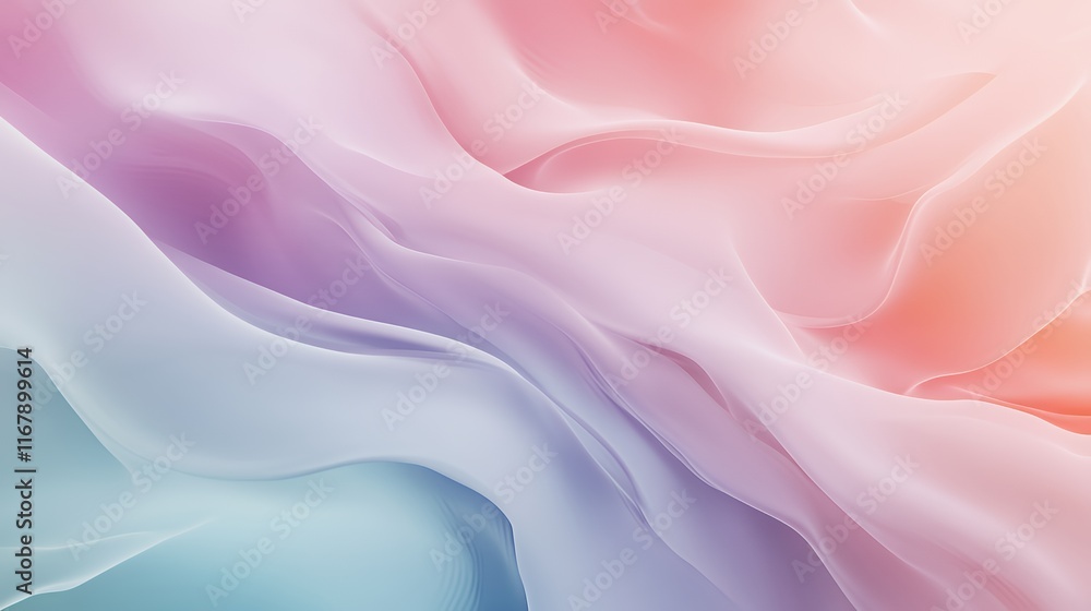 Abstract Pastel Waves Flowing Smoothly Together Abstract Pastel Waves Flowing Smoothly Together