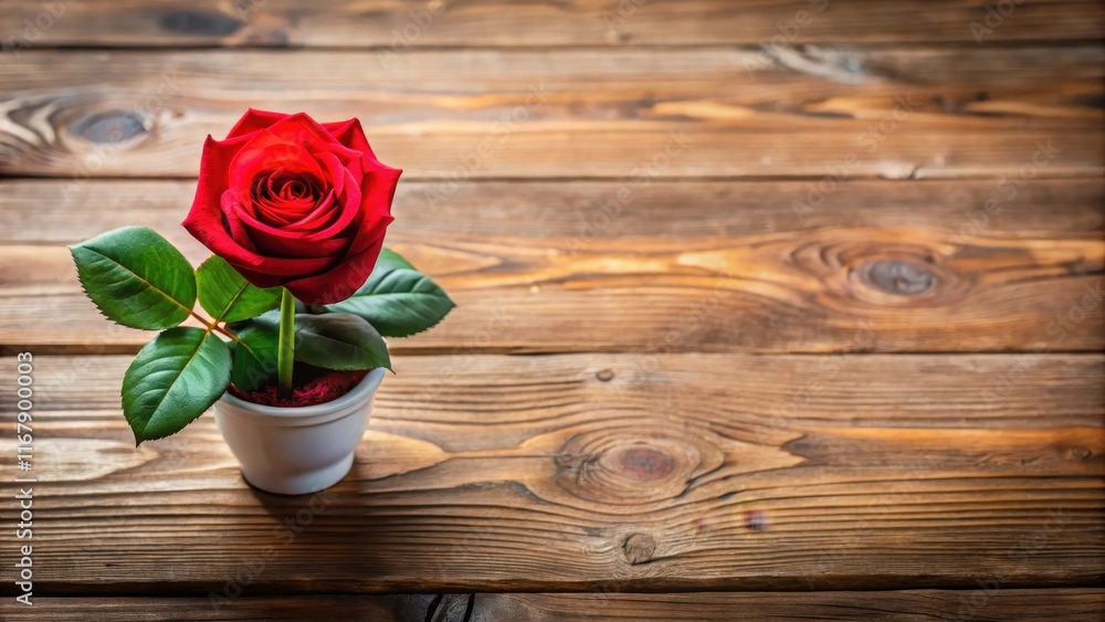 A small rose arrangement on a wooden table with a single red rose in the center, gift, bouquet, gift, bouquet A small rose arrangement on a wooden table with a single red rose in the center, gift, bouquet, gift, bouquet