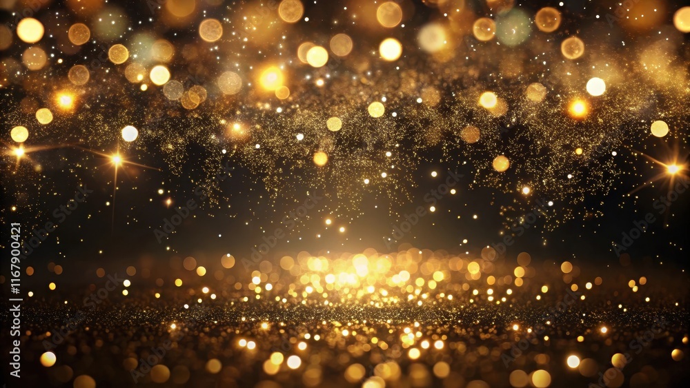 Sparkling dark gold glitter lights suspended in a dark background with subtle black undertones and a hint of depth, creating an mesmerizing effect, sparkles, Sparkling dark gold glitter lights suspended in a dark background with subtle black undertones and a hint of depth, creating an mesmerizing effect, sparkles,