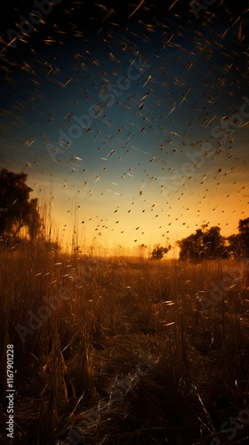 Microcosmic Galaxy: A Twilight Symphony Starring a Swarm of Gnats photo