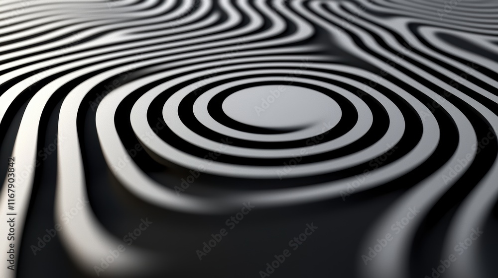 Simple Black and White Design with Wavy Lines Simple Black and White Design with Wavy Lines