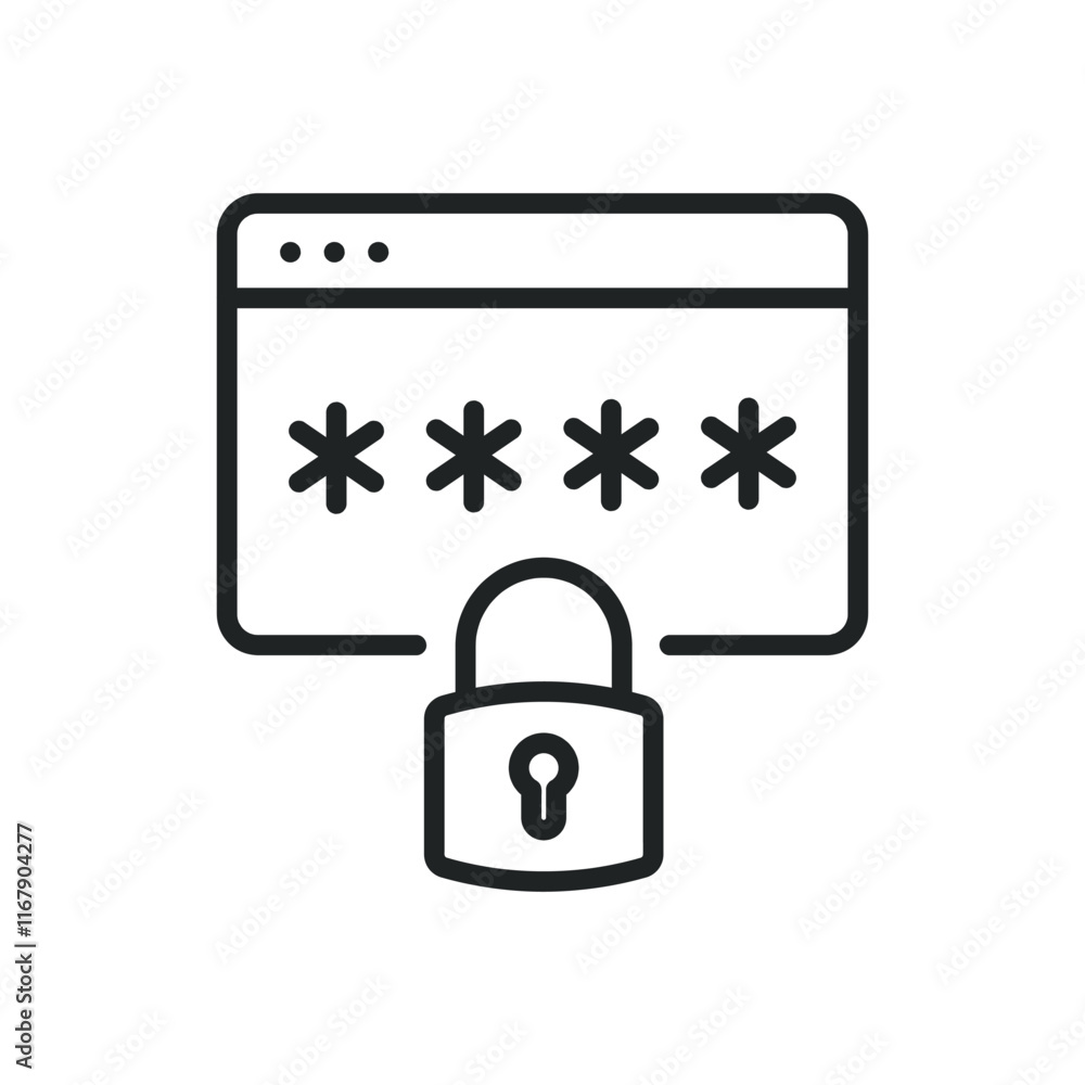 Web security thin line icons. Editable stroke and Perfect pixel on transparent background Web security thin line icons. Editable stroke and Perfect pixel on transparent background