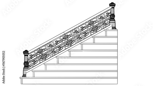 Staircase Balustrade Designs 2D vector
