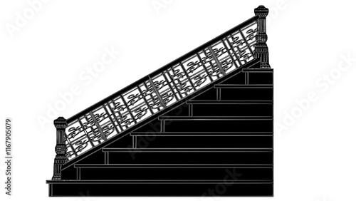 Staircase Balustrade Designs 2D vector
