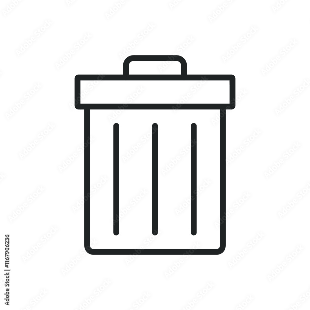 Garbage trash thin line icons. Editable stroke and Perfect pixel on transparent background Garbage trash thin line icons. Editable stroke and Perfect pixel on transparent background