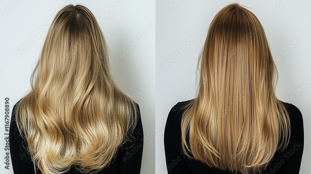 Hair transformation: Before and after treatment. Hair transformation: Before and after treatment.
