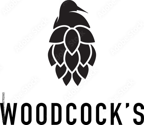 Silhouette black woodcock logo design