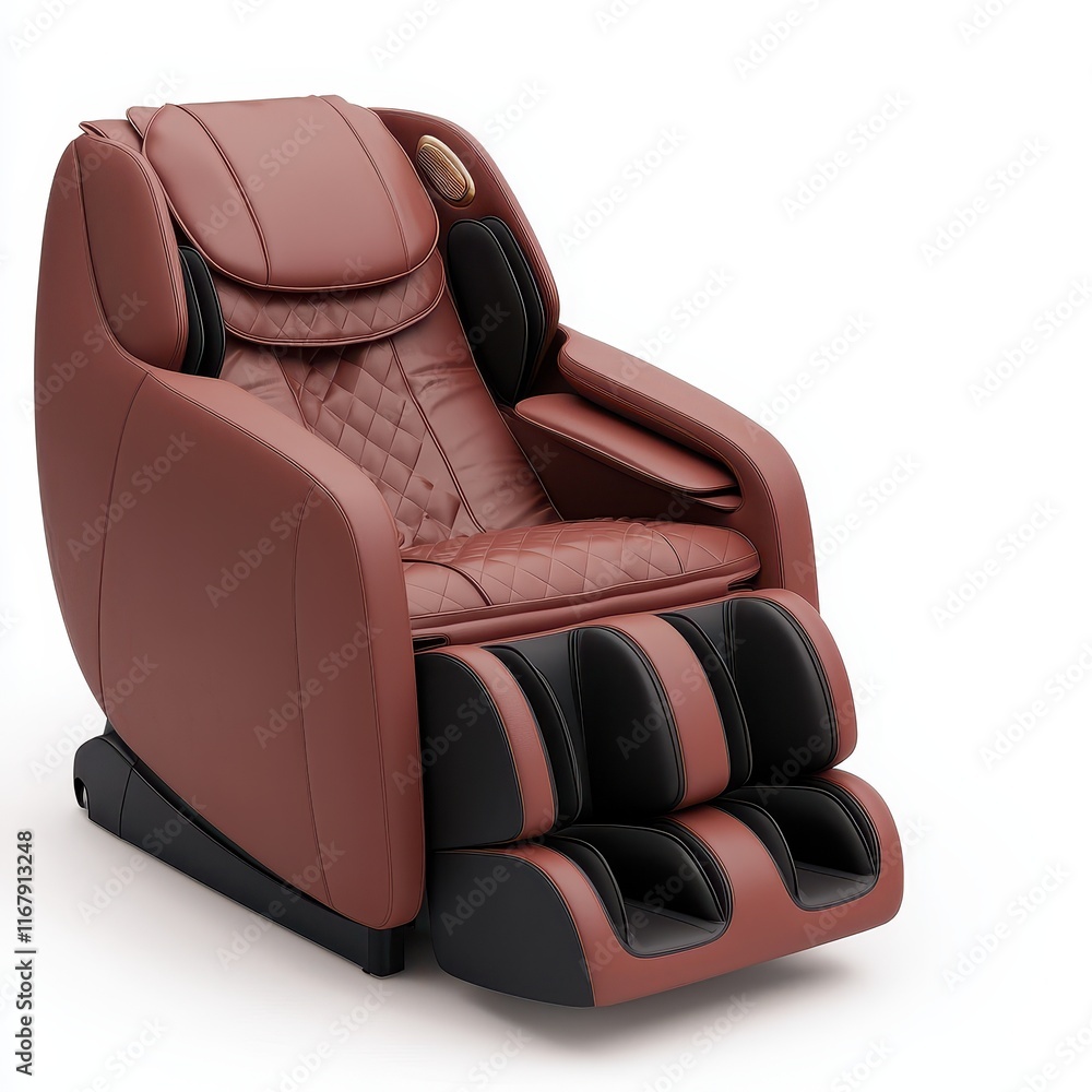 Fototapeta premium Luxurious Brown Massage Chair for Ultimate Relaxation Experience