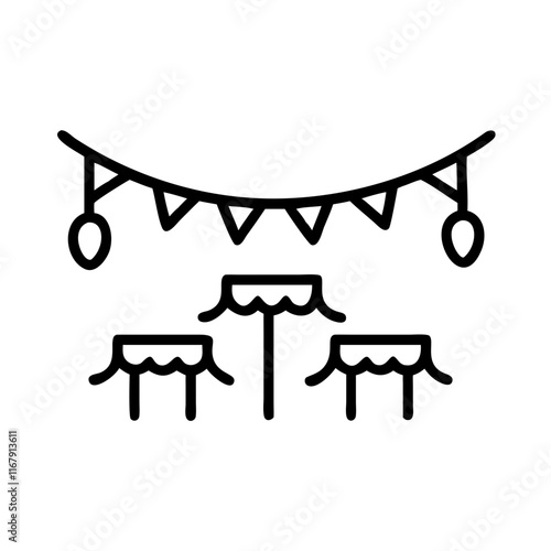 Vibrant garden party with glossy background and copy space concept as A vibrant garden party setup with colorful decorations outdoor furniture and festive lighting against a glossy green background pr