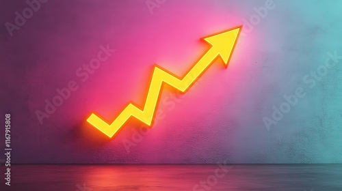 A glowing holographic chart showing compounding growth in upward curves. Financial growth. photo