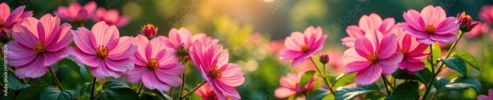 Abundant pink flowers, vibrant hues, lush garden, peony, flowers Abundant pink flowers, vibrant hues, lush garden, peony, flowers