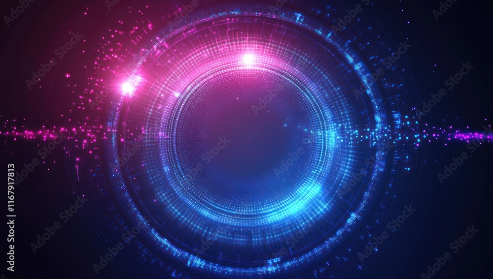 Abstract Circle with Glowing Lights Abstract Circle with Glowing Lights