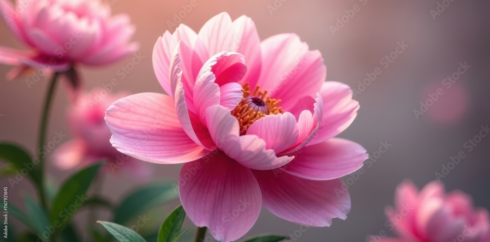 Individual pink peony petals with wispy edges and gentle curvature, suspended against a soft focus background, flower, blossom Individual pink peony petals with wispy edges and gentle curvature, suspended against a soft focus background, flower, blossom
