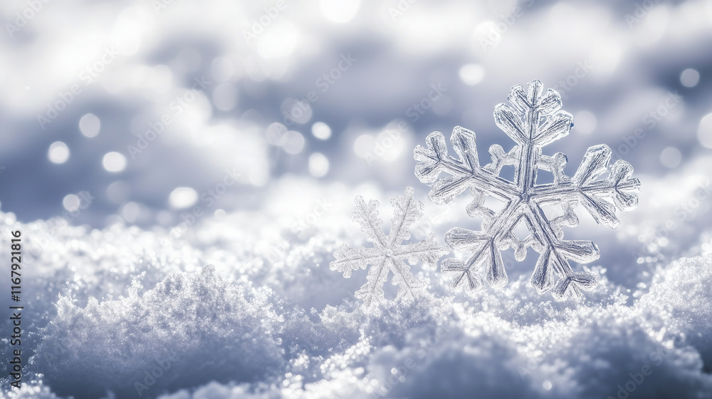 Snowflakes on snow Snowflakes on snow