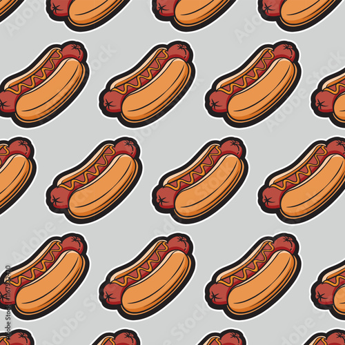 illustration of a fast food hamburger sticker for entrepreneurship