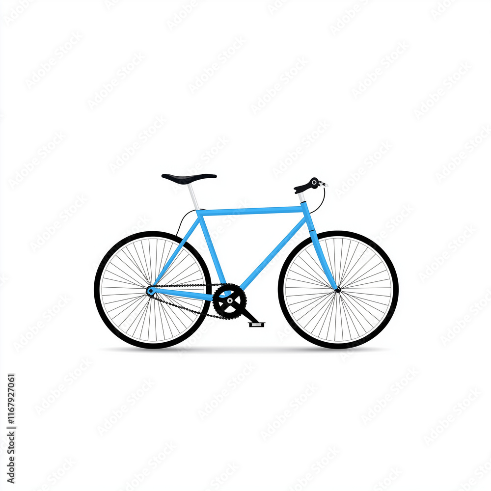 Bicycle with Retro Color Scheme on Pure White Background: Vintage Charm Bicycle with Retro Color Scheme on Pure White Background: Vintage Charm
