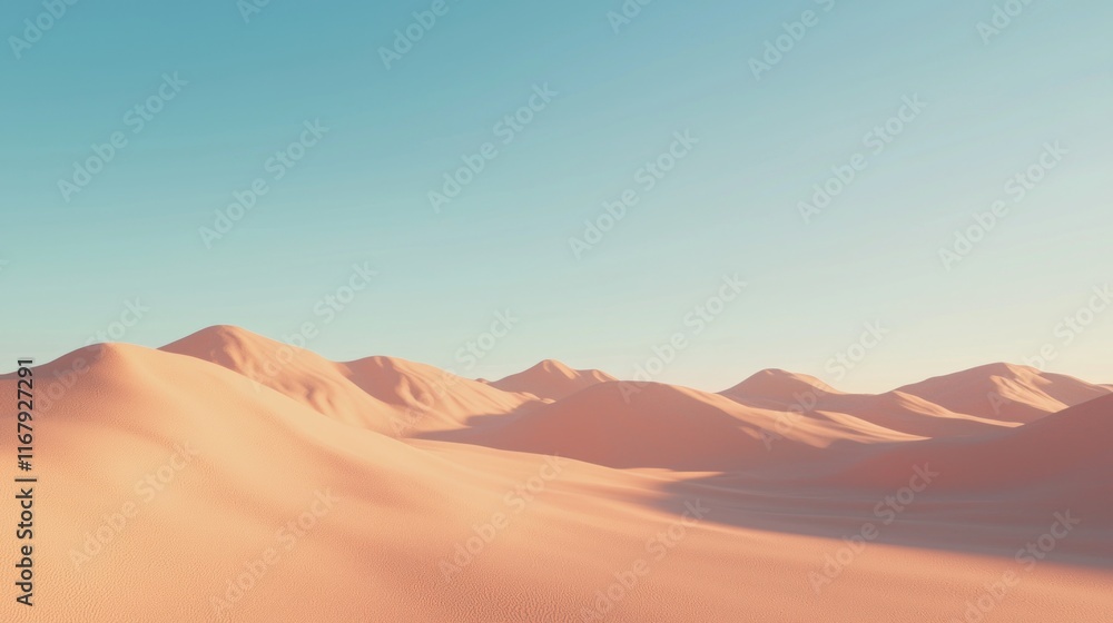Fototapeta premium Ethereal Futuristic Desert Landscape with Advanced Elements in Cinematic Light