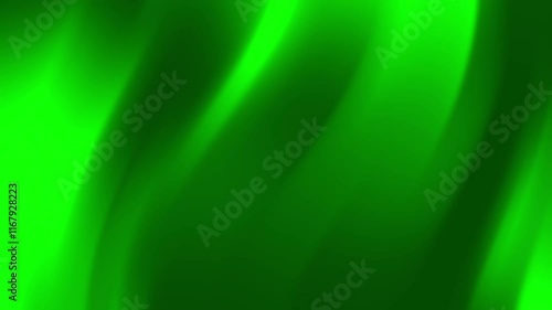 It depicts vibrant green gradients forming smooth flowing lines