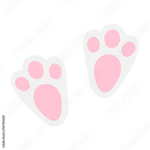 Paw bunny vector illustration