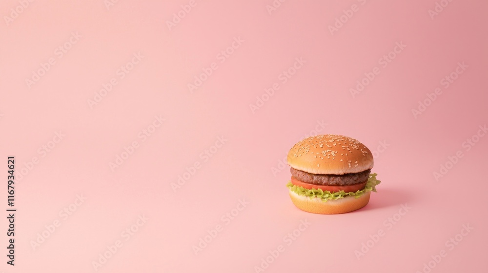 Cinematic Vegan Burger: Minimalist Composition on Neutral Background