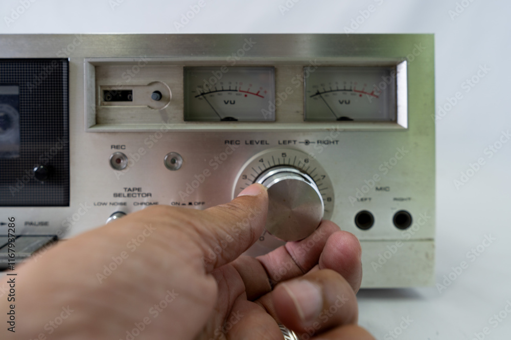 Fototapeta premium Professional Equipment Tape Deck for Cassette Tape with Multiple Controls