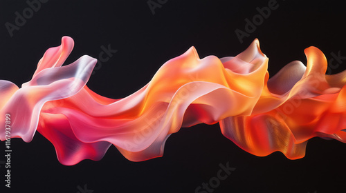 Abstract 3D Flowing Liquid-Like Wave Textures in Red, Orange, and Gold Gradient background wallpaper
