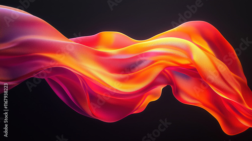 Abstract 3D Flowing Liquid-Like Wave Textures in Red, Orange, and Gold Gradient background wallpaper