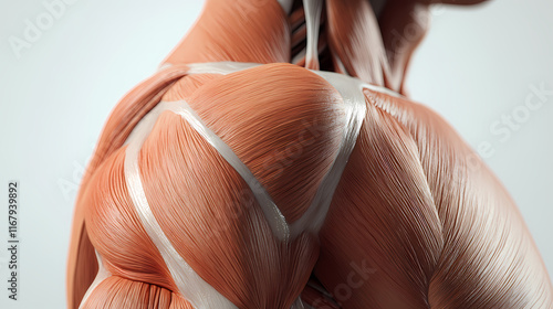 Deltoid muscle shoulder anatomy. Dewlit. Illustration