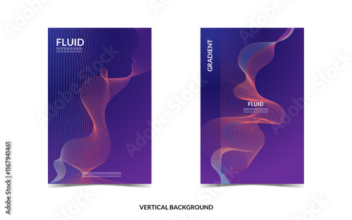 VERTICAL BACKGROUND 38 EDITABLE COLORFUL COVER DESIGN, WITH FLUID WIREFRAME ARTWORK FOR A LOT OF DESIGN NEEDS