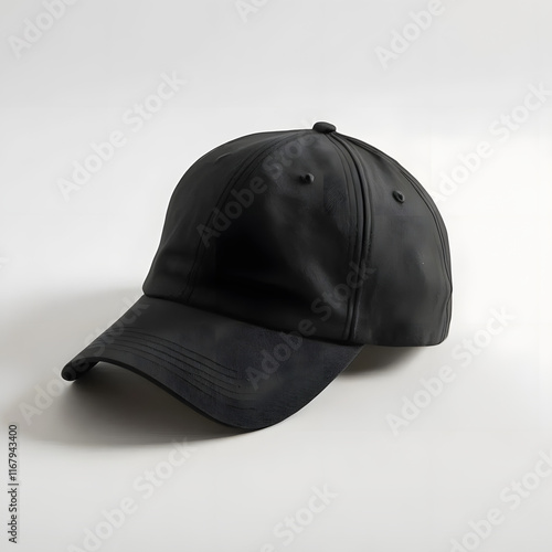 plain black hat in isolated white background, generative ai photo