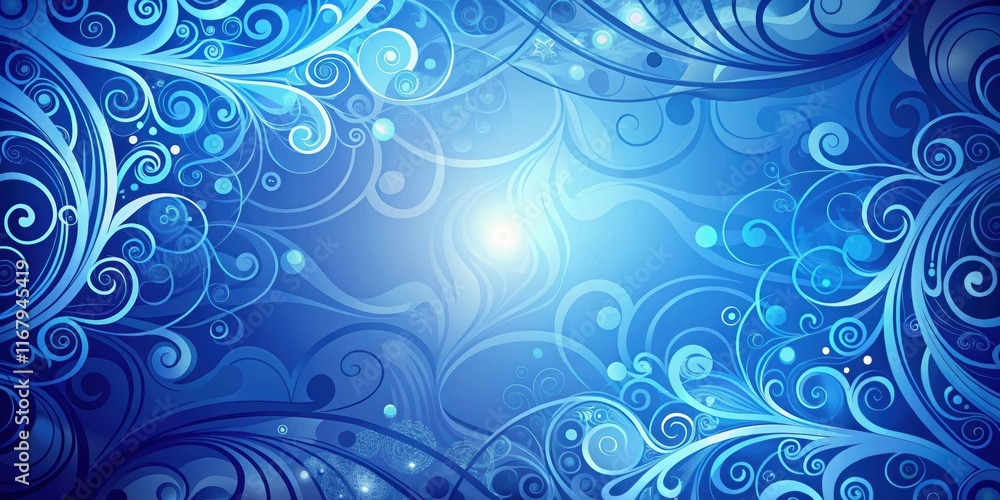Abstract blue background with swirling patterns and gradients, Abstract, blue, background, swirl, pattern, gradient, design