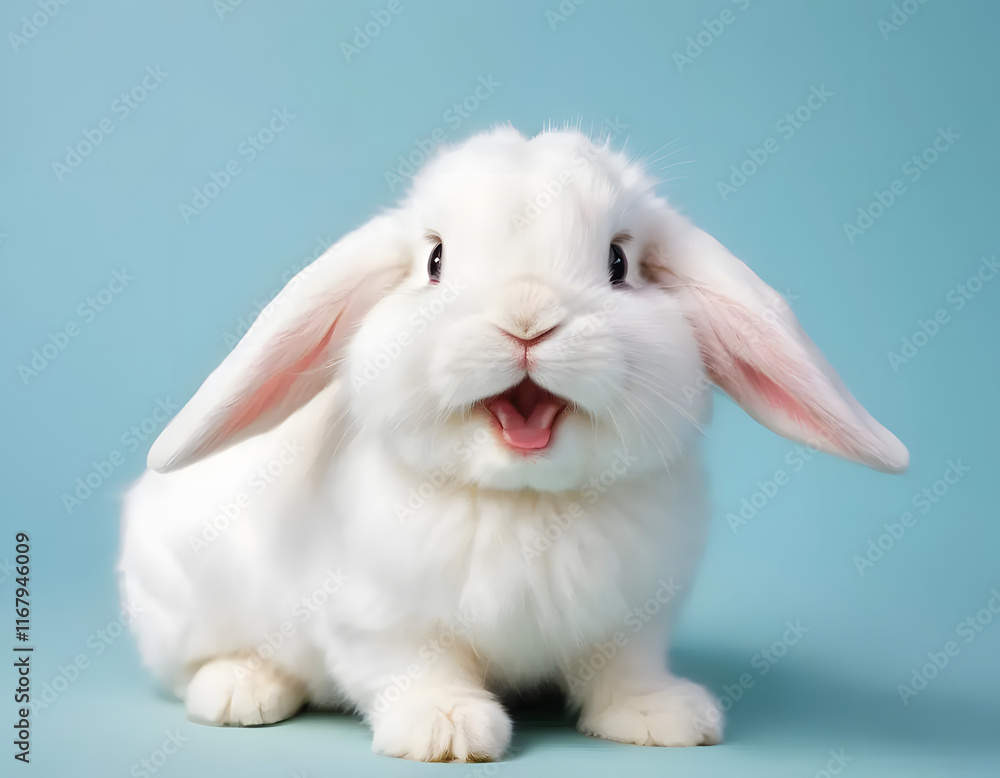 cute white rabbit in isolated blur background, generative ai cute white rabbit in isolated blur background, generative ai