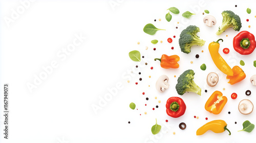 Wallpaper Mural Fresh vegetables including broccoli, peppers, and mushrooms promoting healthy eating Torontodigital.ca