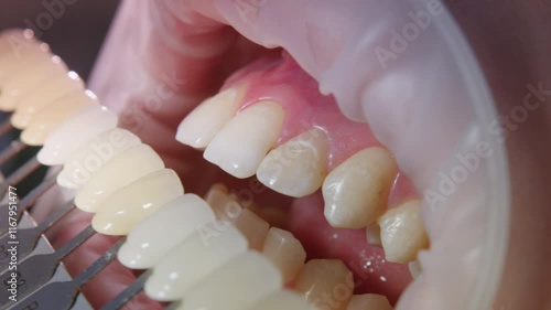 Dental Shade Matching with Color Guide for Tooth Restoration