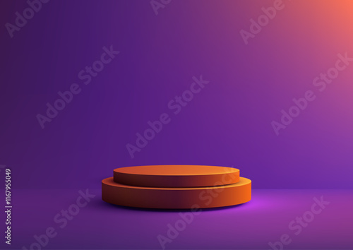 Orange Podium on Purple Gra...
