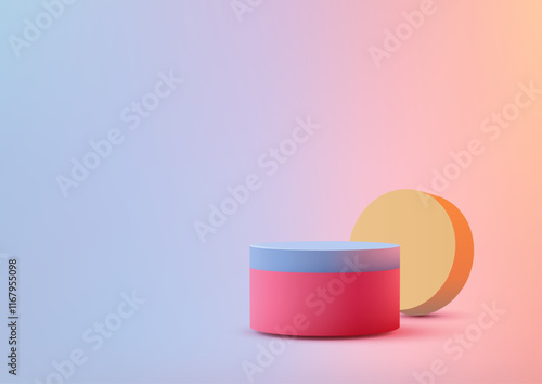 Minimalist 3D Colorful Cyli...