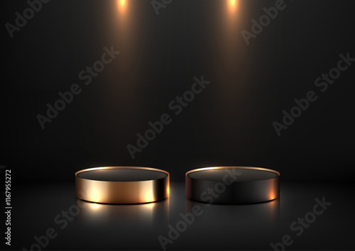 Luxury 3D Gold and Black Po...