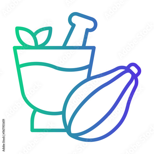 papaya salad Line Gradient Icon