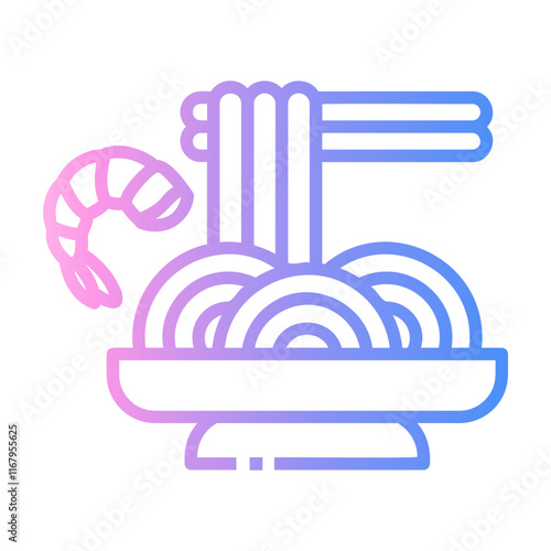 pad thai Line Gradient Icon