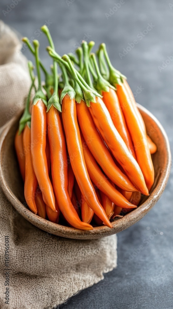 Freshly Harvested Organic Carrots in Wooden Bowl on Rustic Background Vibrant Orange Carrots with Green Tops Laying on Burlap Cloth Showcasing Natural Healthy and Seasonal Produce from the Farm Freshly Harvested Organic Carrots in Wooden Bowl on Rustic Background Vibrant Orange Carrots with Green Tops Laying on Burlap Cloth Showcasing Natural Healthy and Seasonal Produce from the Farm