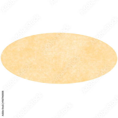 A light orange oval with a watercolor texture on paper.