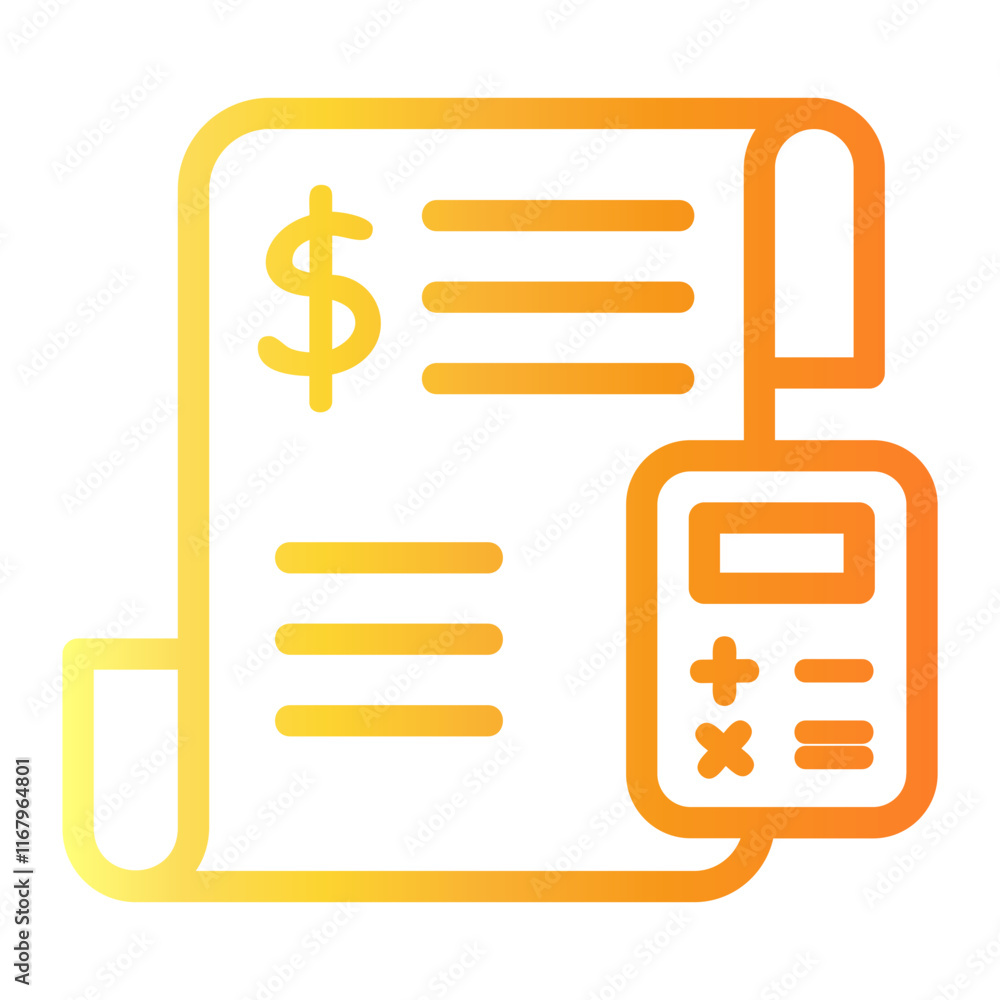 calculate Line Gradient Icon calculate Line Gradient Icon