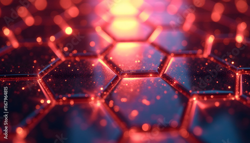 Radiant Metallic Hexagons with Gradient Layers