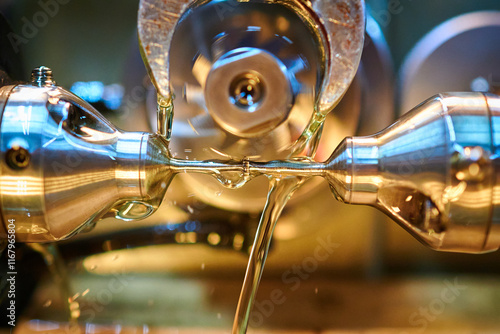 Tableau sur toile Precision lubrication during the intricate clockwork manufacturing process using