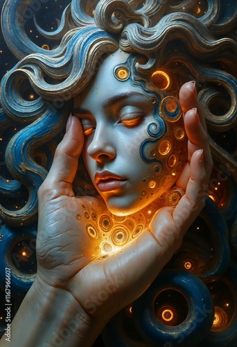 the head of the person in hand