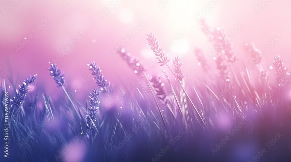 Soft-focus image of lavender field at sunset, purple flowers, summer nature scene. Soft-focus image of lavender field at sunset, purple flowers, summer nature scene.