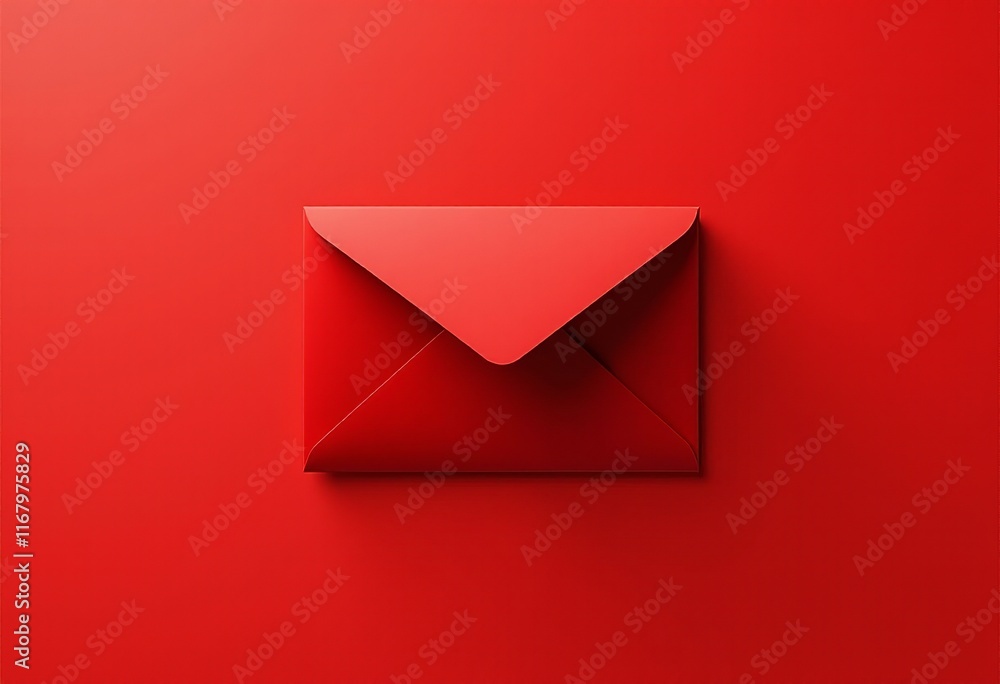 High-Definition Red Envelope on a Minimalist Background: Captivating Design for Commercial Use and Stock Photography